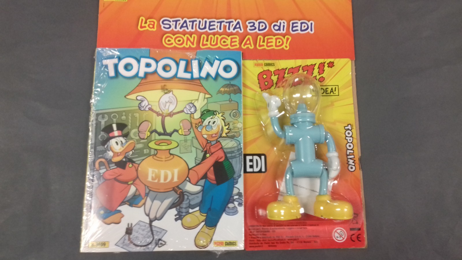 Topolino numero 3699 con statuetta 3D di Edi con luce a led, Panini 2026