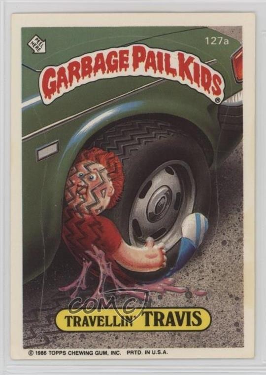Topps Garbage Pail Kids 1986 serie 4 Travellin' Travis #127a 7cz