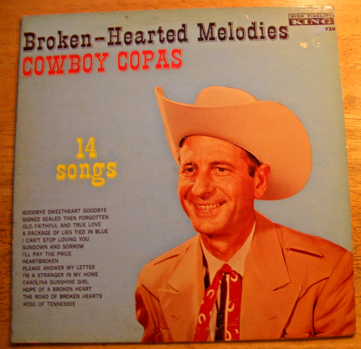 COWBOY COPAS ~ BROKEN-HEARTED MELODIES ~ 1960  MONO LP ~ RECORD  NM  COVER EX