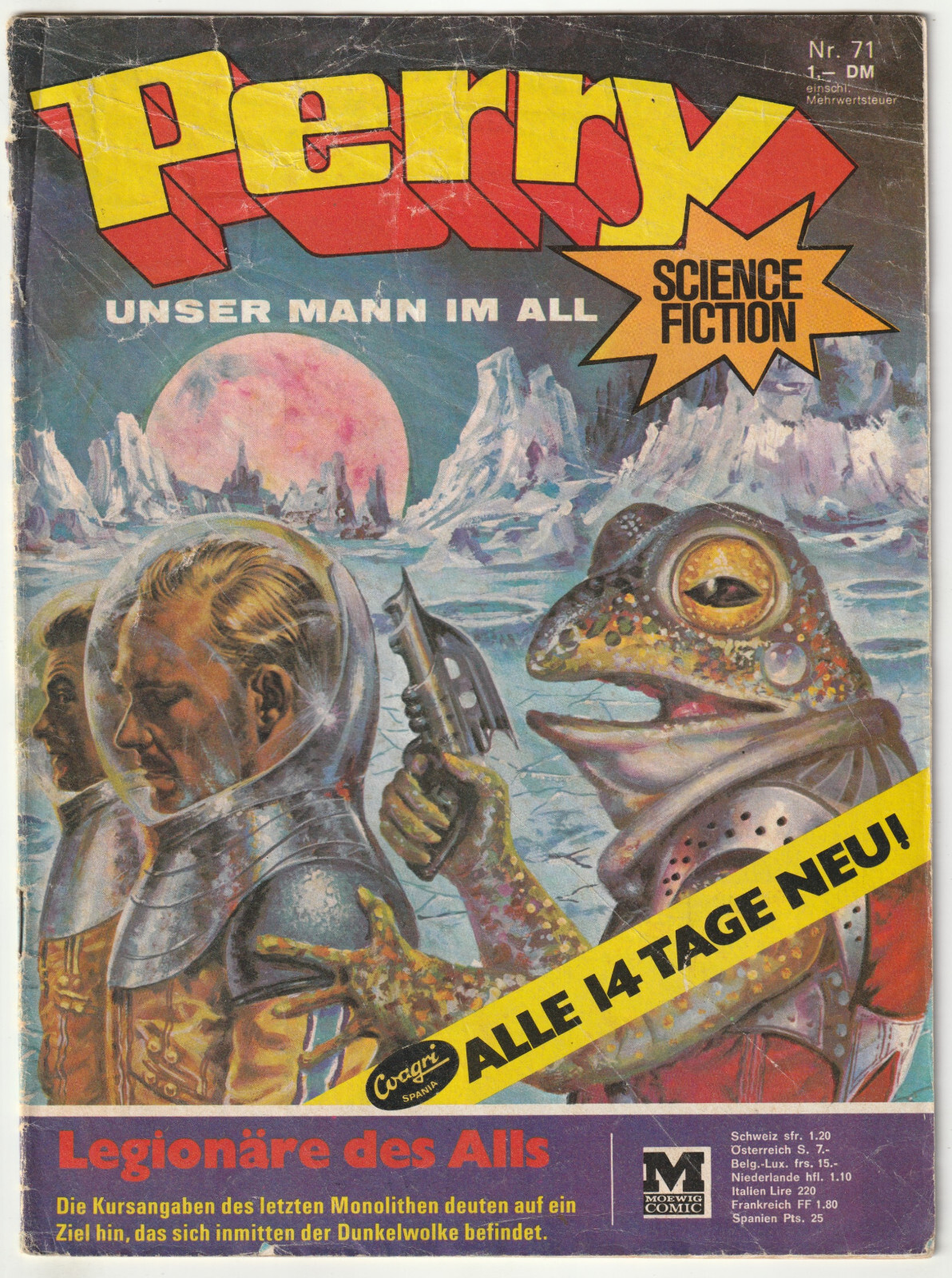 ✪ PERRY OUR MANN IM ALL #71 Legionari dello spazio, Moewig 1973 COMICHEFT Z3