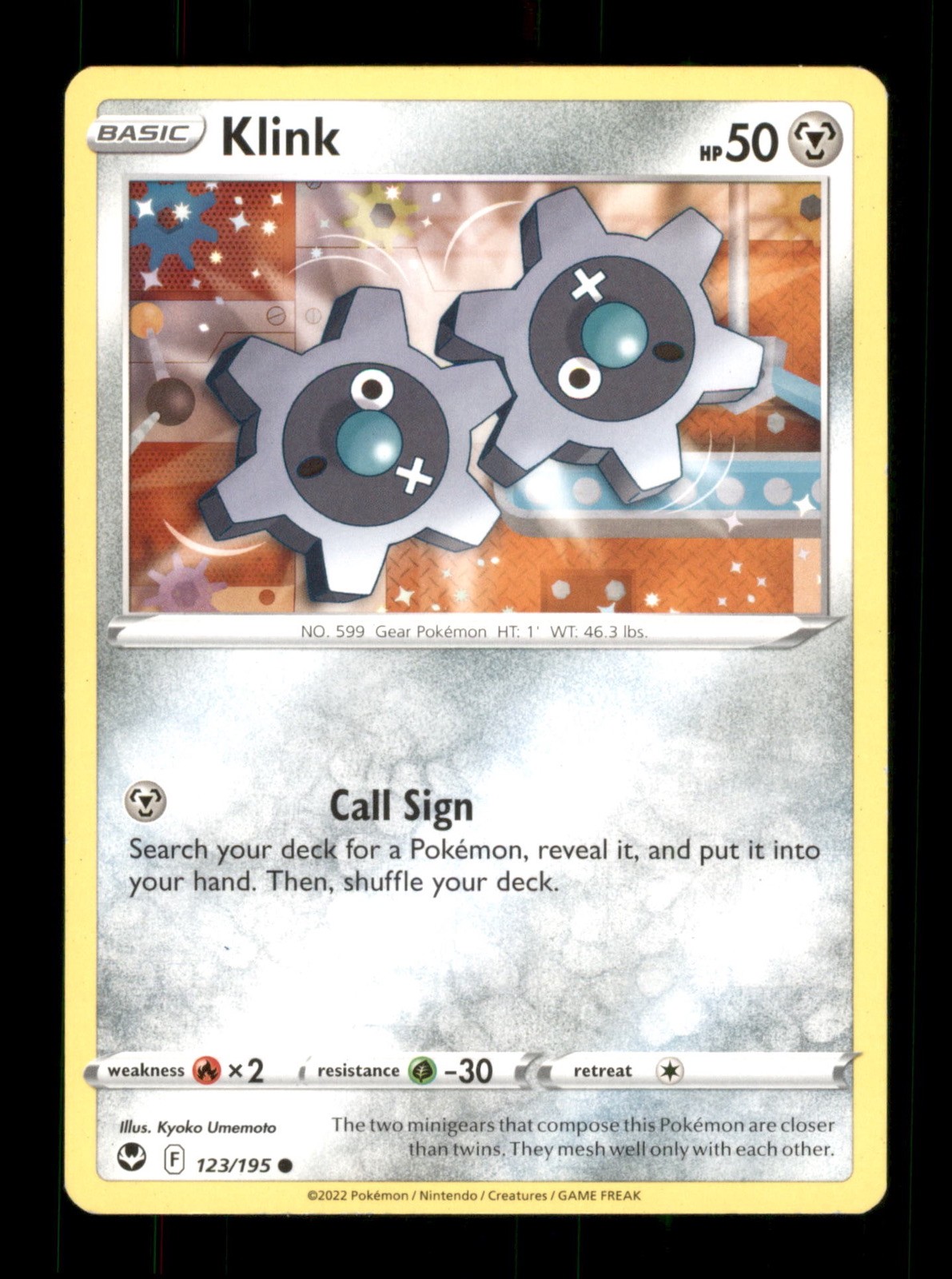 Klink 123/195 Non-Holo Nintendo  Pokemon Trading Card TCG