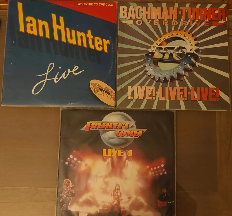 Lot vinyles Live : Bachman-Turner Overdrive / Ian Hunter / Frehley's Comet