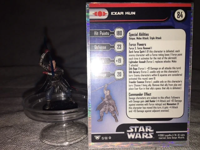 Exar Kun – star wars miniatures – very rare 13/60