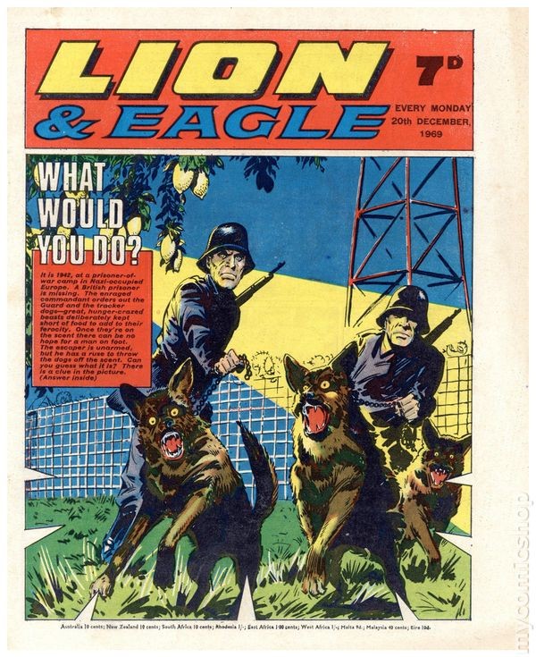 Lion and Eagle Dec 20 1969 VG+ 4.5 Stock Image Low Grade
