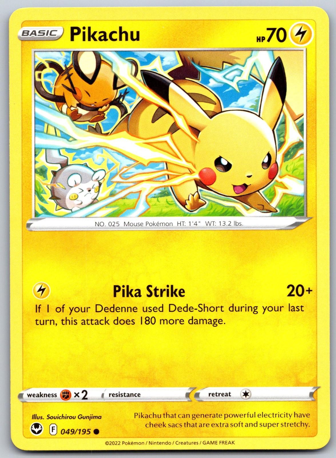 Pikachu 049/195 Pokemon Tempesta Argento Comune Quasi Nuovo