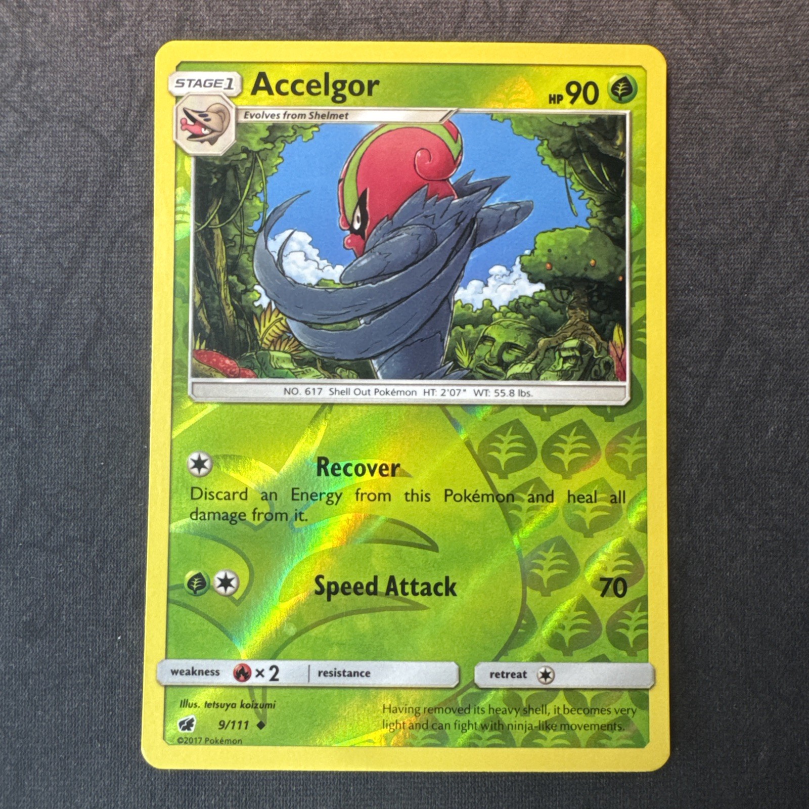 Accelgor 9/111 Sm-Crimson Invasion Reverse Holo Sun & Moon Pokemon
