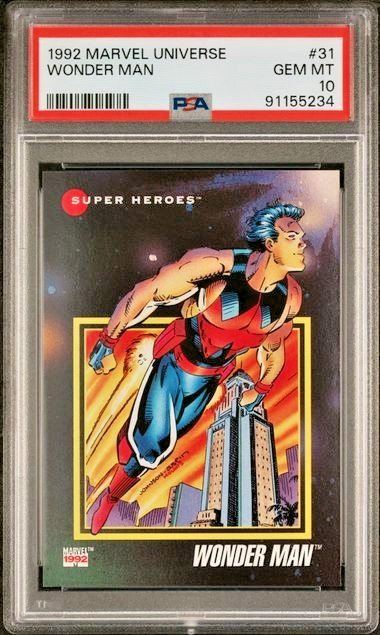 Marvel PSA 10 Wonder Man - 1992 Marvel Universe Wonder Man PSA 10 Avengers