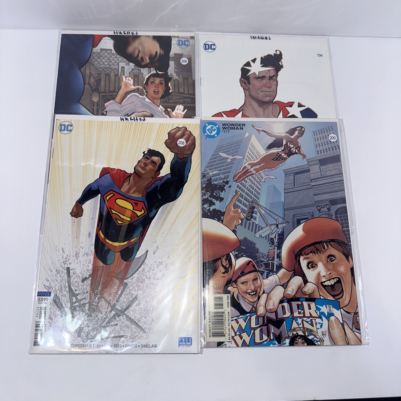 Lotto 4 copertine Adam Hughes Dc Superman/wonderwoman