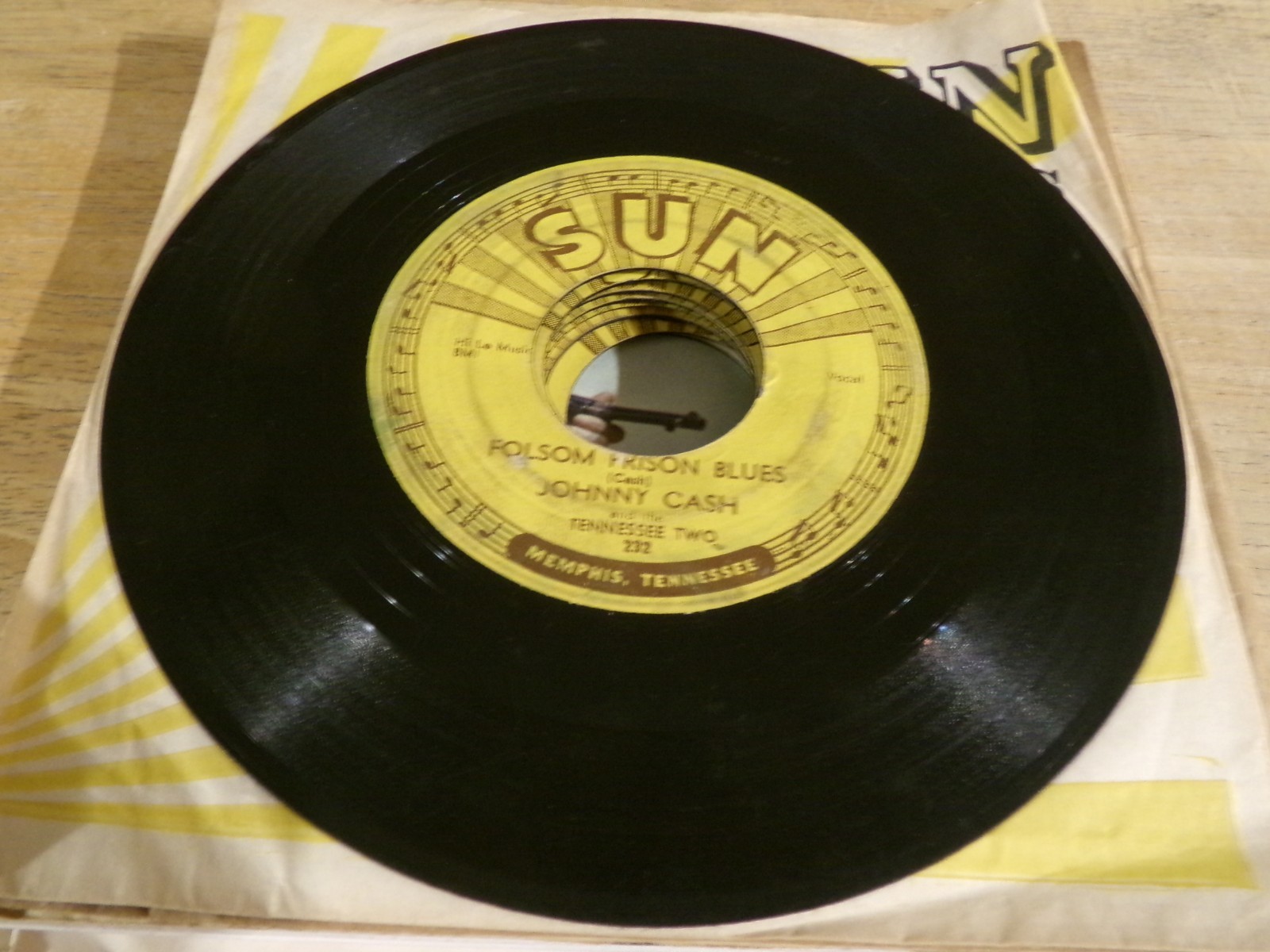 Lot of (10) Johnny Cash 45s - (7) on Sun; (3) on Columbia (1) w/PS  (3) promos