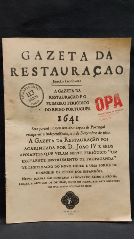 Gazeta da Restauração 1641 Fac-Símile