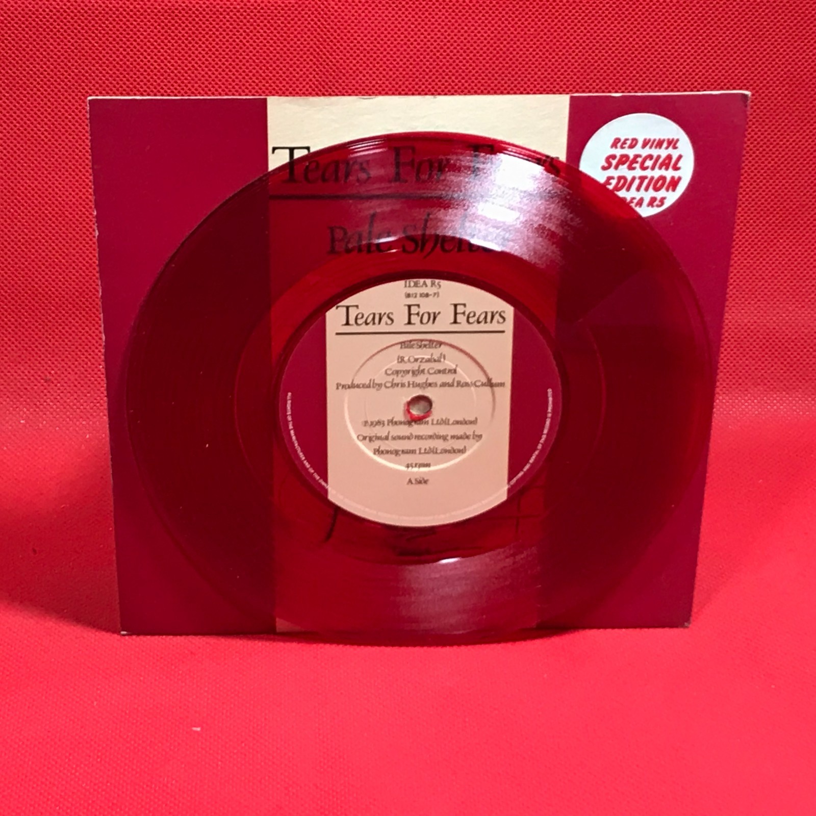TEARS FOR FEARS Pale Shelter 1983 UK 7" RED vinyl single We Are Broken B