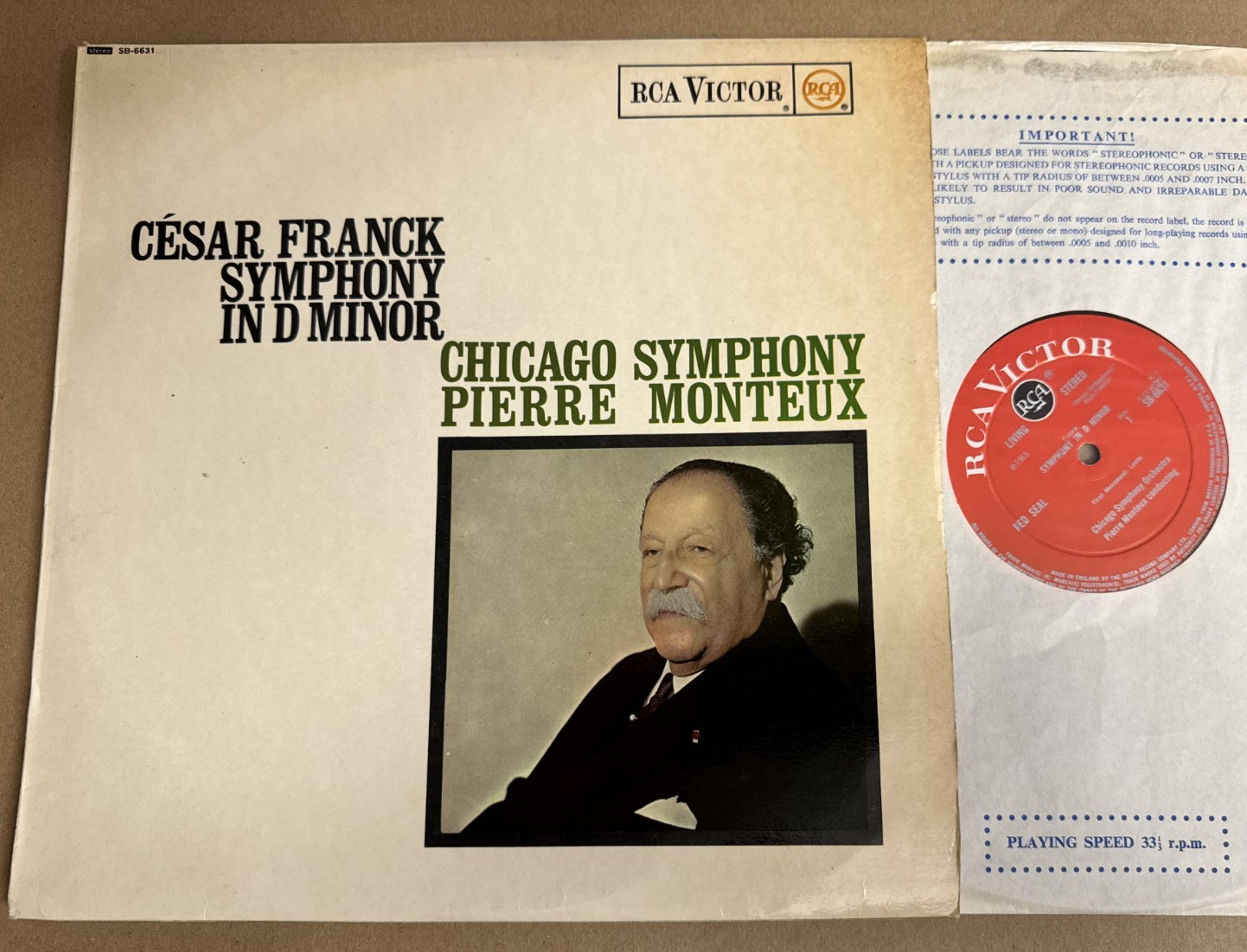 SB-6631 Franck Symphony in D Minor Pierre Monteux CSO O/S