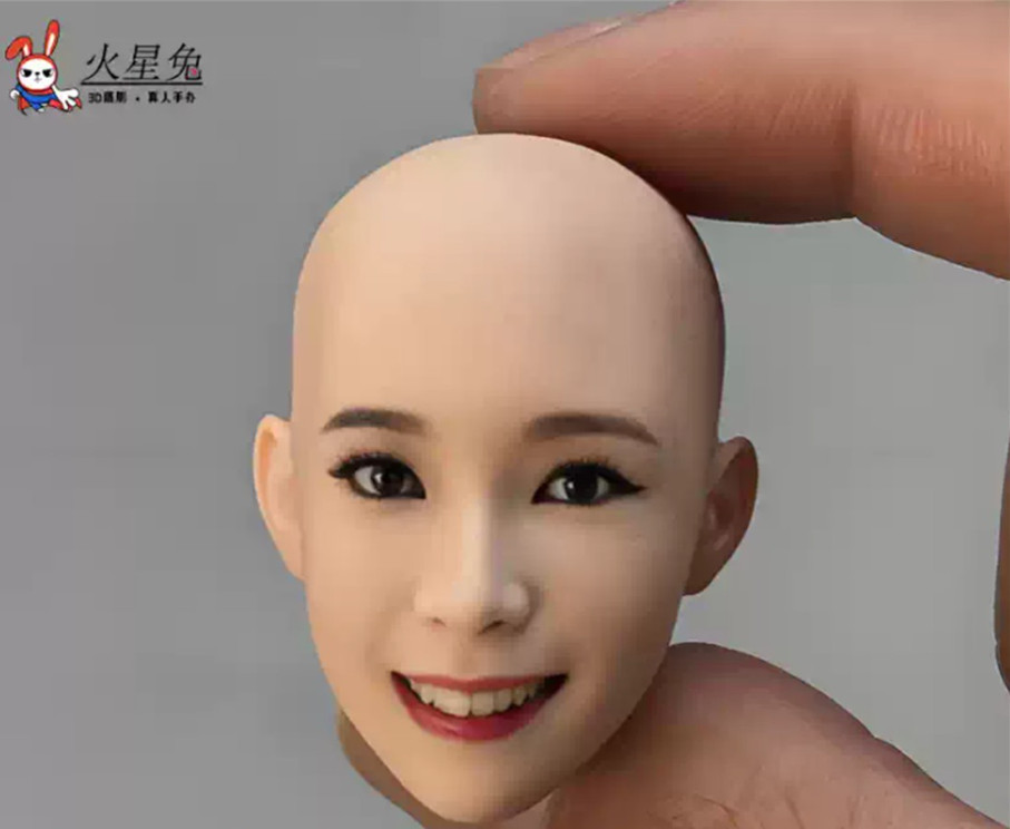 1/12 Bald Head sculpt beautiful Color Print Girl For 6" Female Action Figure