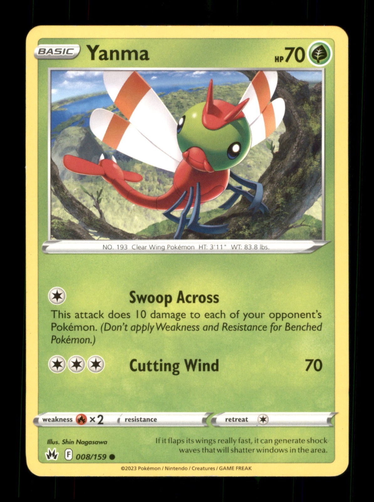 Yanma 008/159 Non-Holo Nintendo  Pokemon Trading Card TCG