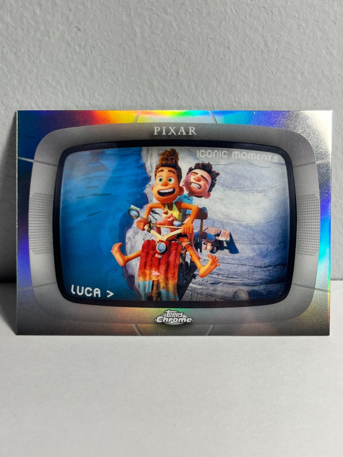 2026 Topps Chrome Disney Luca Iconic Moments #IM-12 Silenzio Bruno Refractor