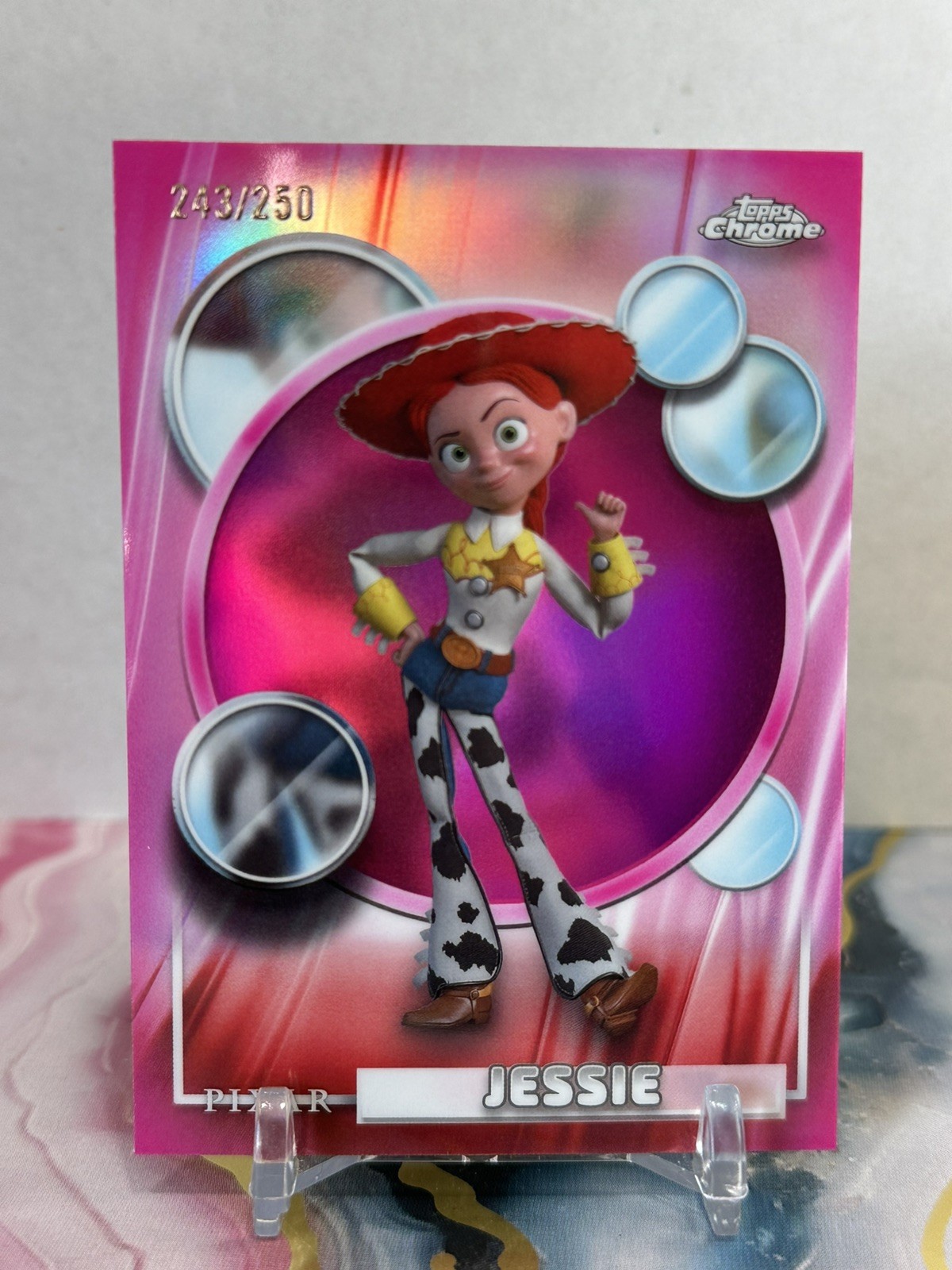 2026 Topps Chrome Disney Jessie Pink Refractor /250 Toy Story 5