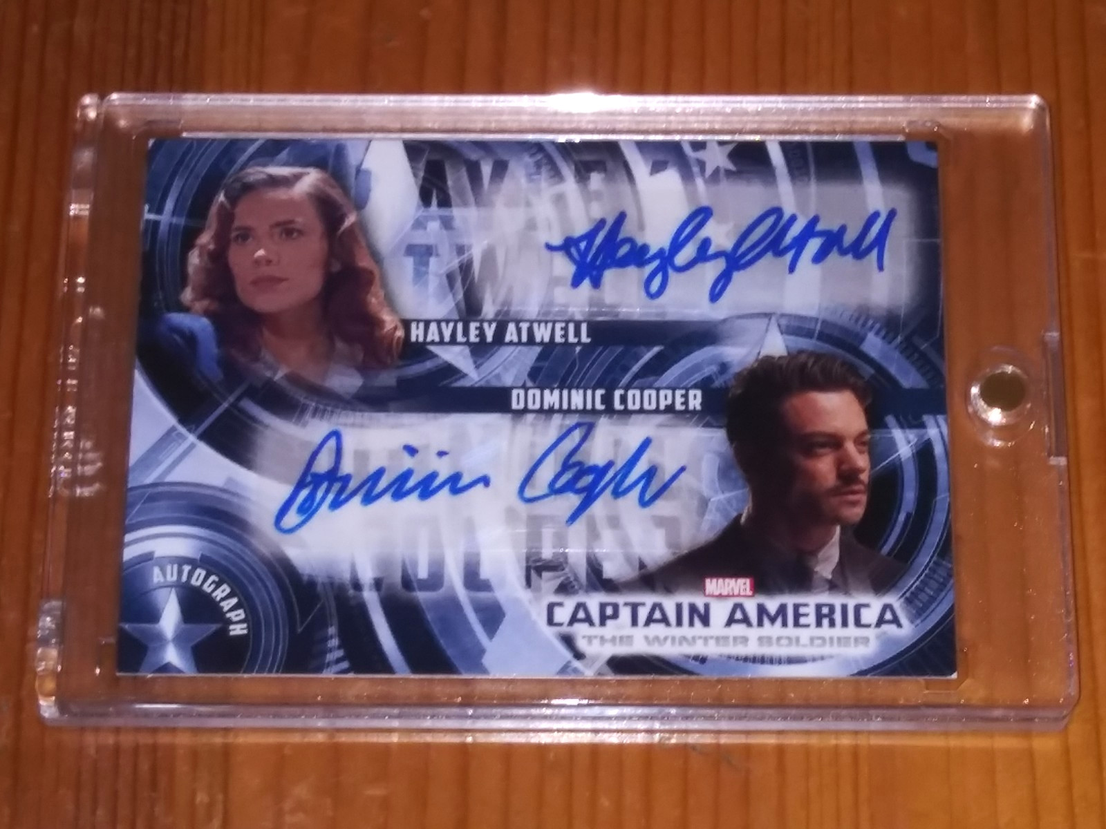 Capitan America Soldato d'inverno DUAL AUTOGRAPH CARD Hayley Atwell Dominic Cooper