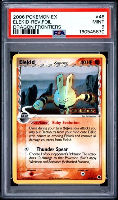 2006 Pokemon Ex Dragon Frontiers #48 Elekid Reverse Holo PSA 9 Mint