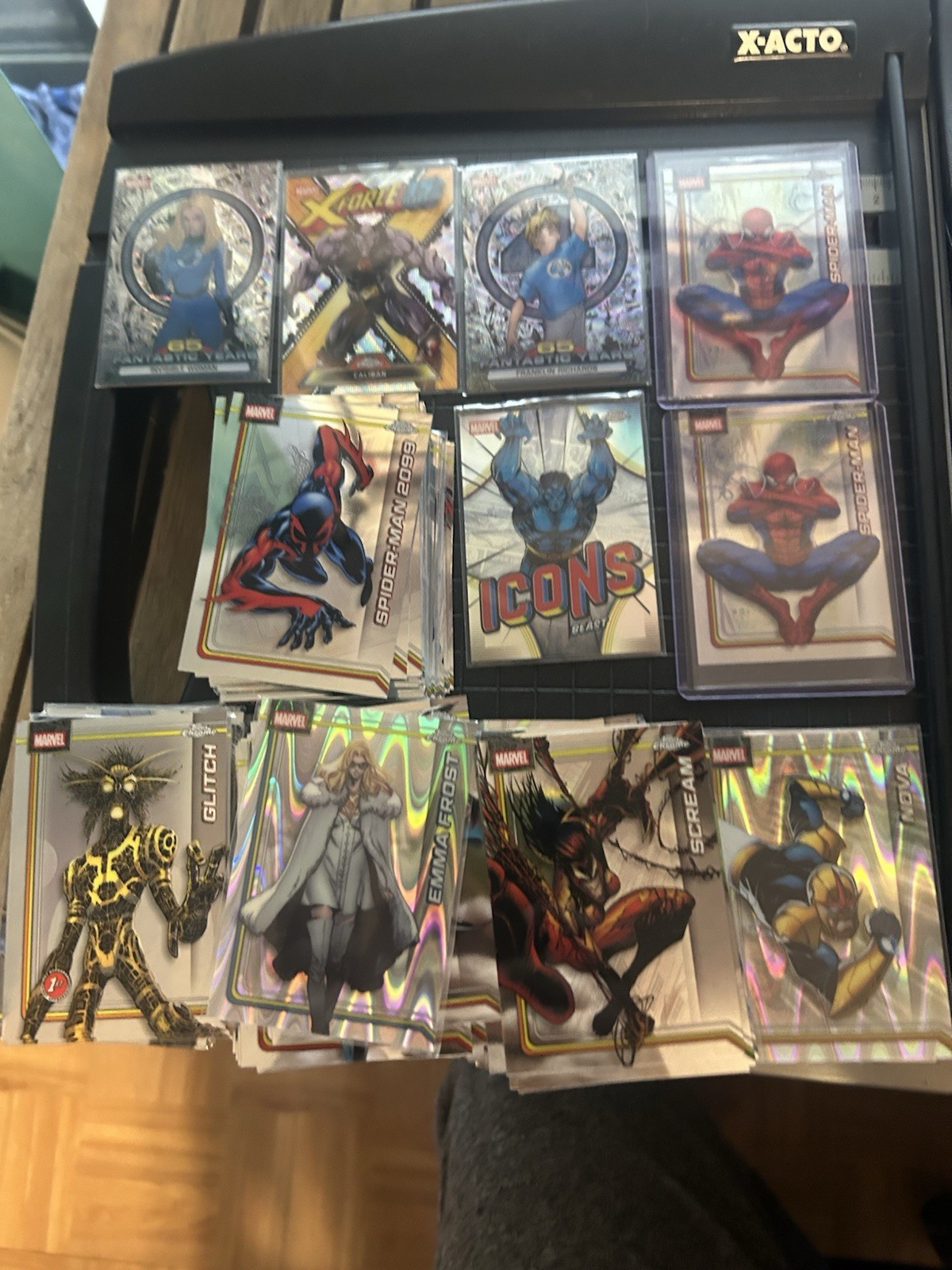 Lotto 275+ carte Topps Chrome Marvel Comics 2026 Spider-Man e inserti