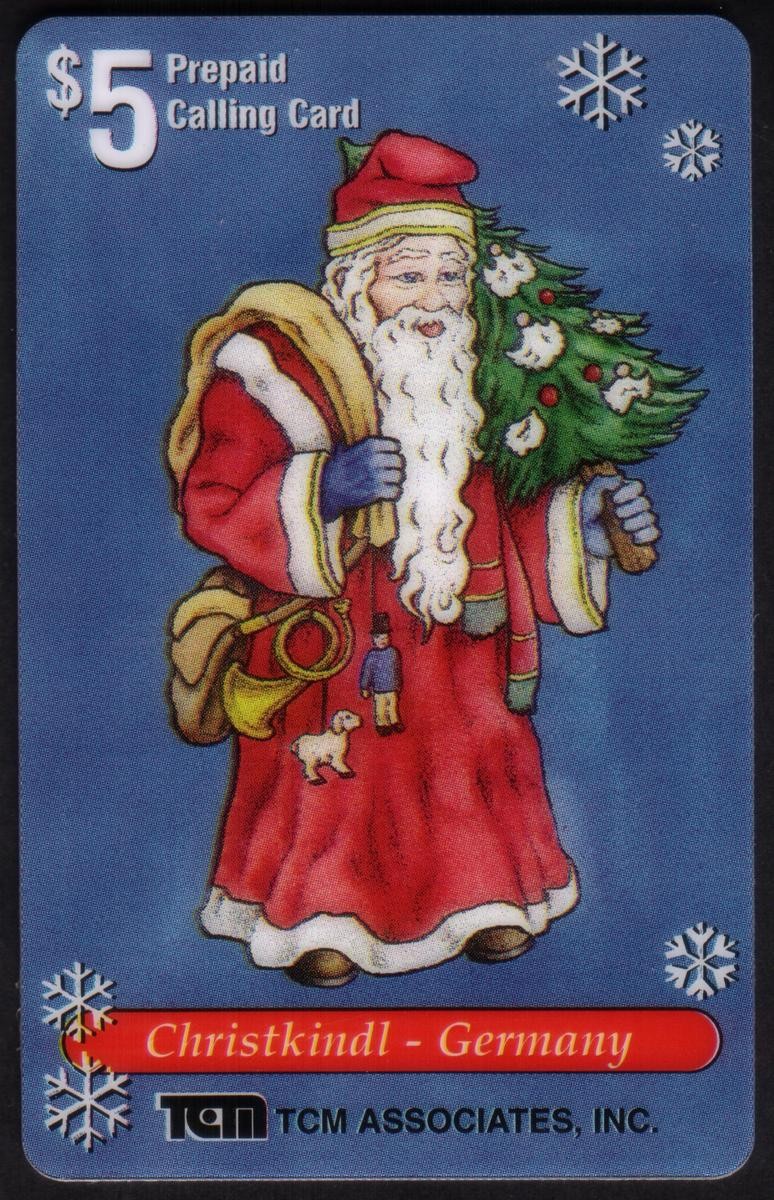 $5. 1995 Babbo Natale: Christkindl - Germania Babbo Natale con albero e giocattoli scheda telefonica