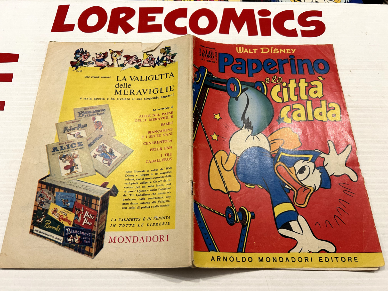 ALBO D'ORO MONDADORI  n 1 / 1956 PAPERINO E LA CITTA CALDA   OTTIMO E3