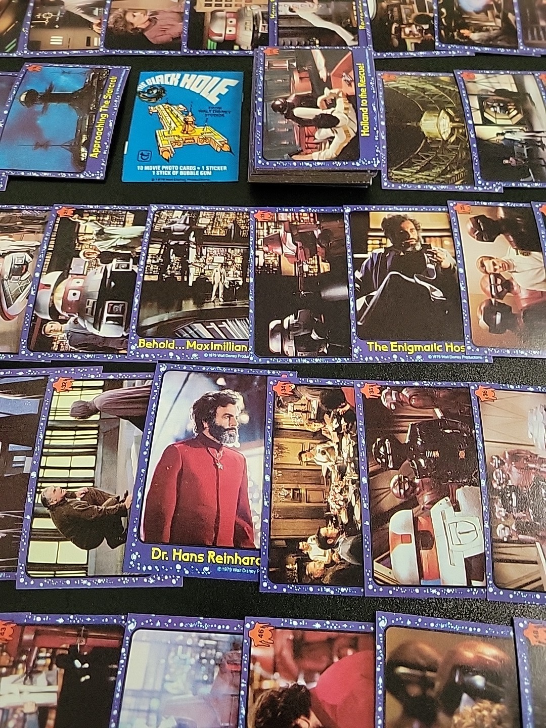 Set completo adesivi carte collezionabili Topps The Black Hole 1979 con involucro - quasi nuovi