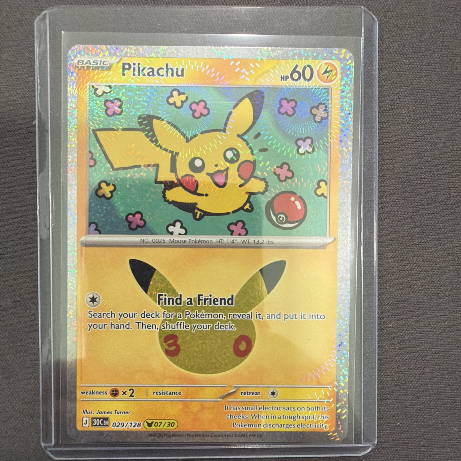 Pikachu 029/128 Me: 30th Celebration Holo
