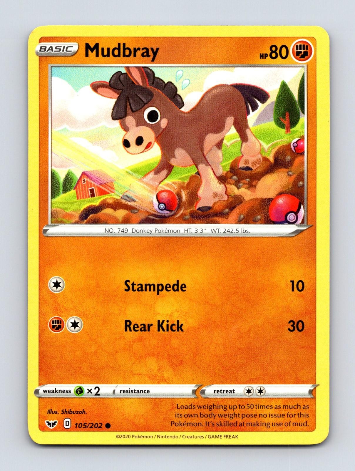 MUDBRAY 105/202 COMMON SWORD & SHIELD POKEMON MP