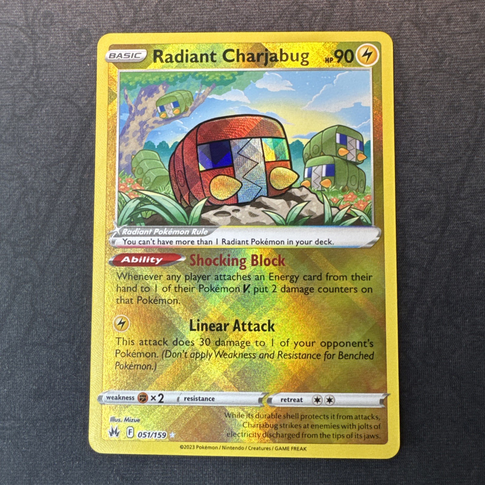 Radiant Charjabug 051/159 SWSH: Corona Zenith Holo Pokemon