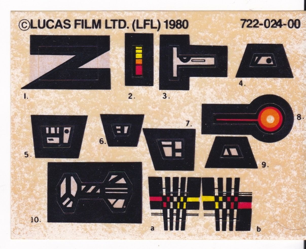 1980 Kenner Star Wars Turret Probot Playset Sticker Sheet 722-024-00