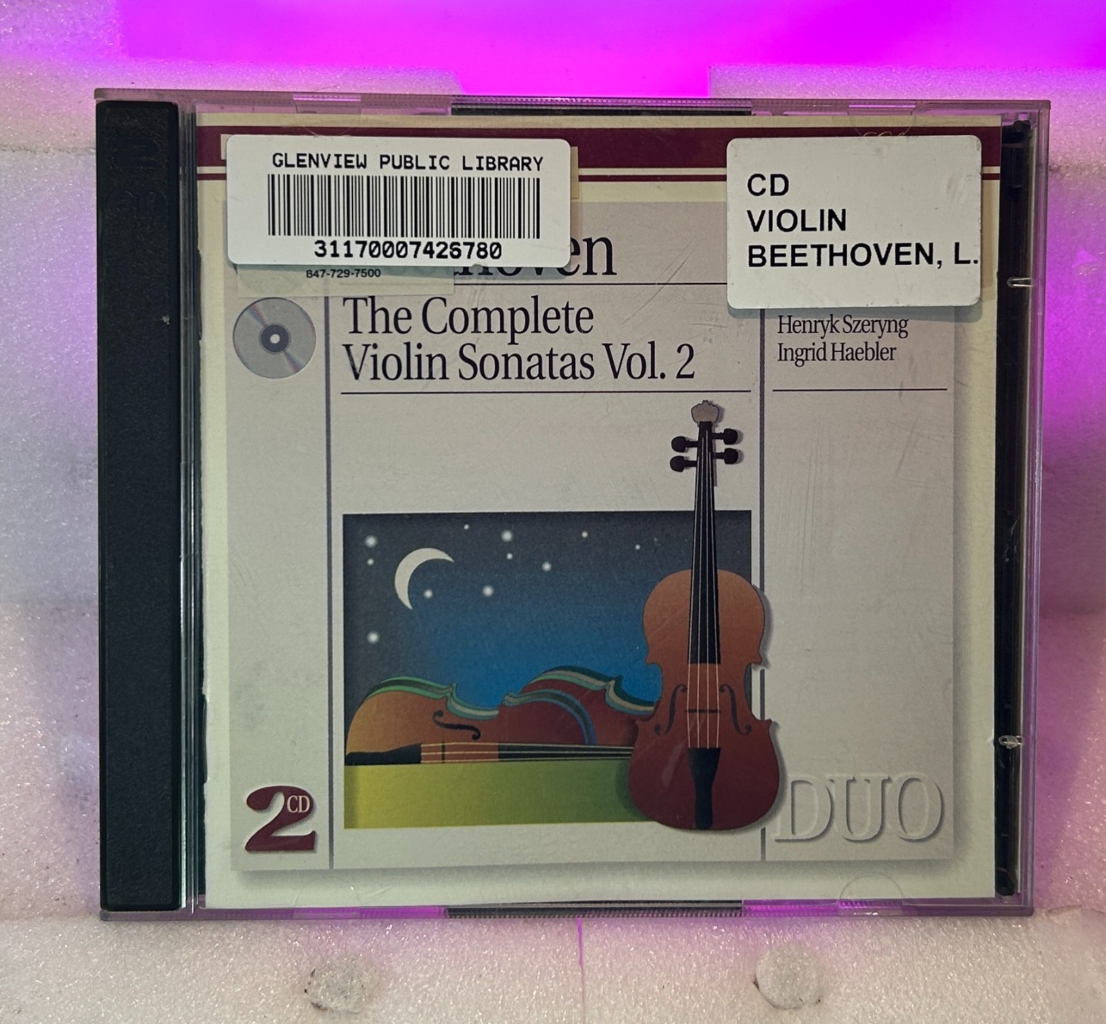 Beethoven: The Complete Violin Sonatas Vol. 2 (2 CD, 1995) W/ Case, Tested
