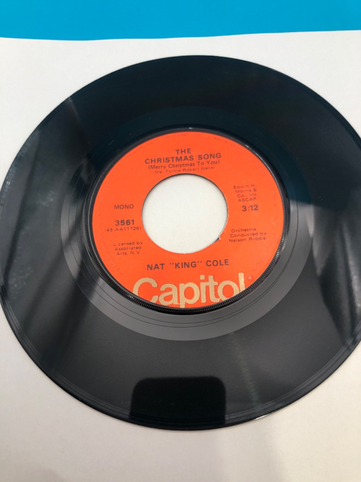 Nat King Cole | Christmas Song 3561 45 RPM Vinyl Record 7-inch Single  VG+
