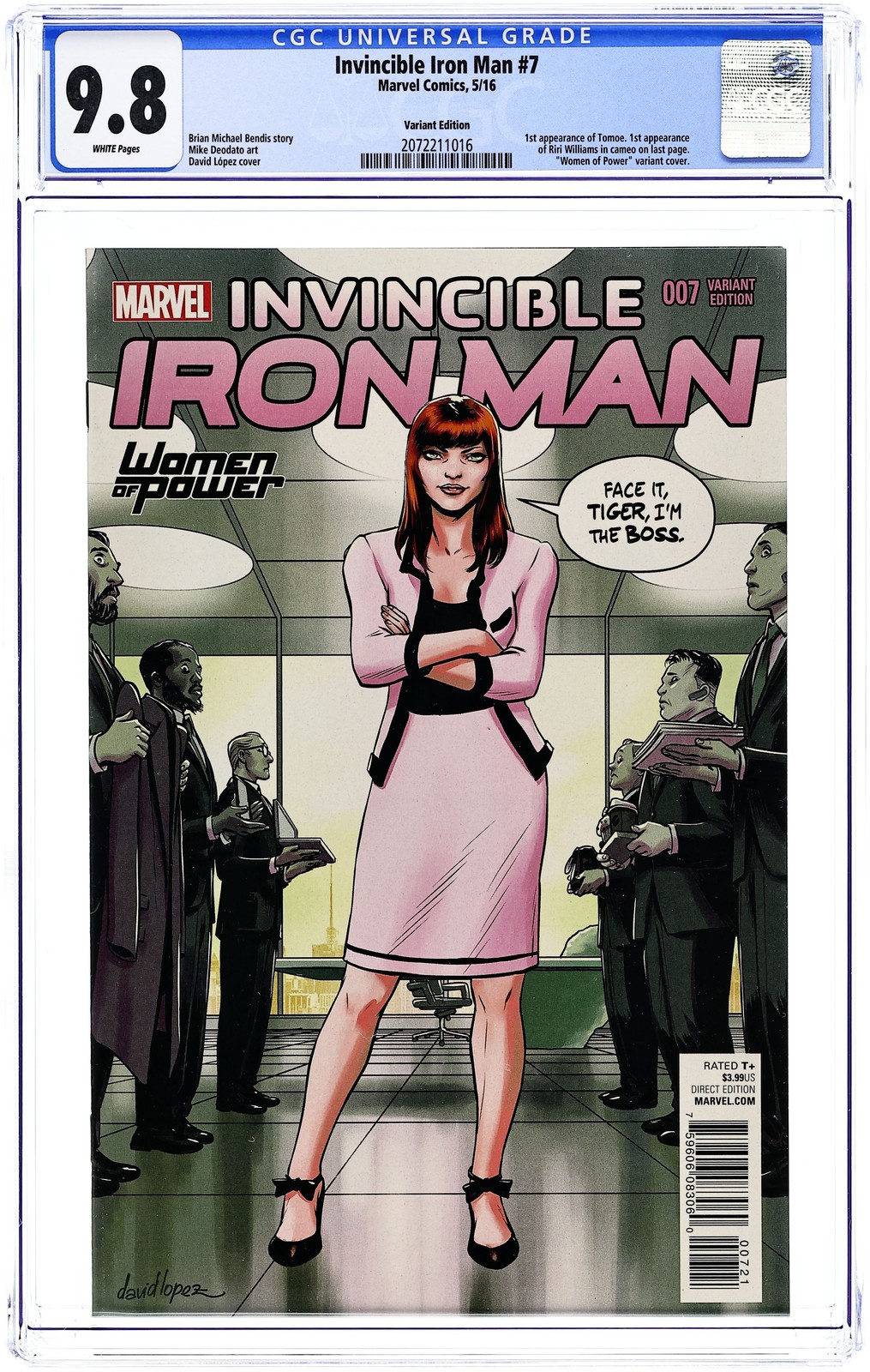 Invincible Iron Man #7B Lopez Variant CGC 9.8 2016 2072211016