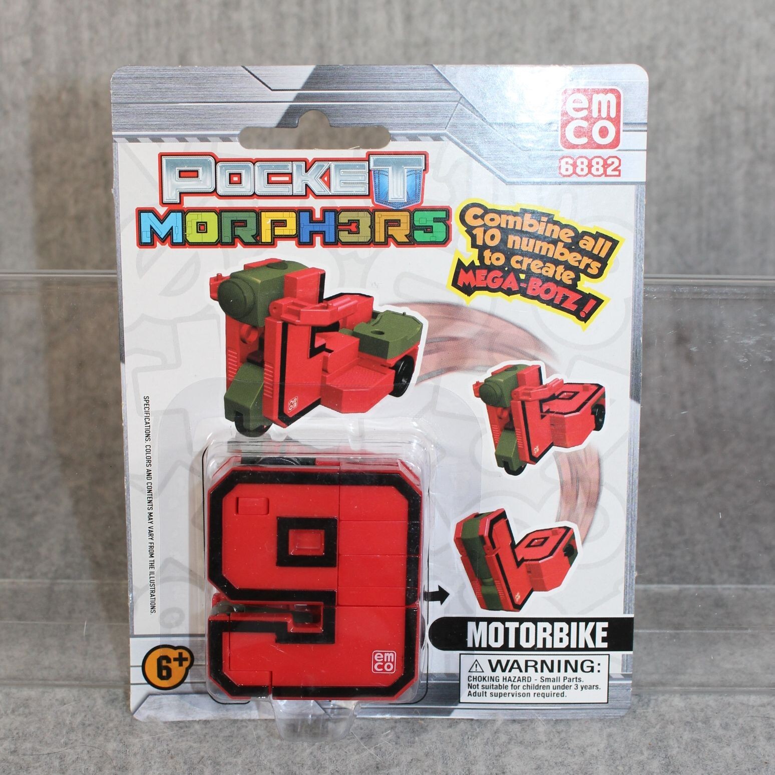 POCKET MORPHERS Number Transforming Emco Toy 9 Nine Motorbike New Sealed 2018