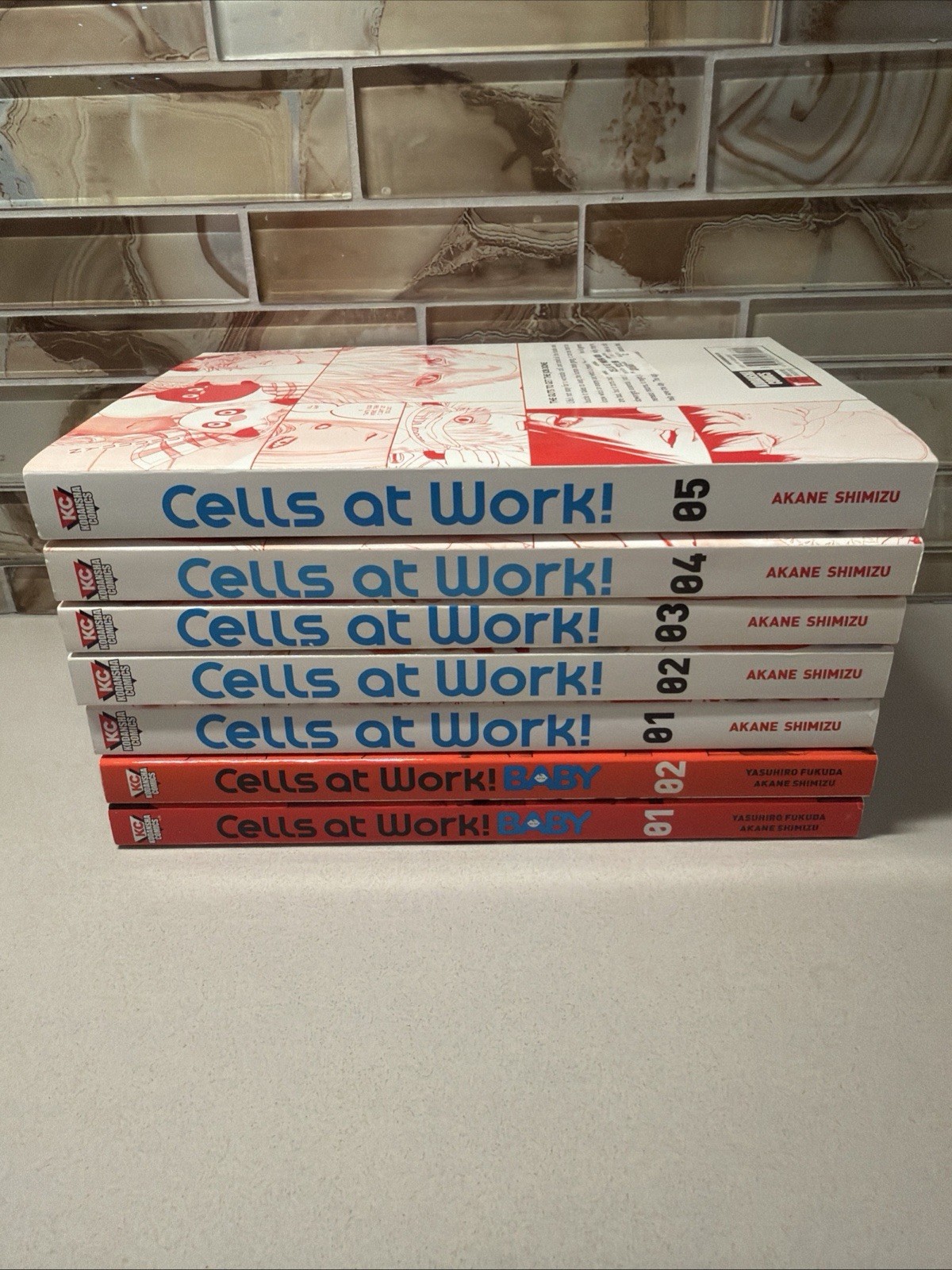 Cells at Work Box Set 1-5 E Cells at Work Baby Lotto 1-2 Manga, Pacchetto Inglese