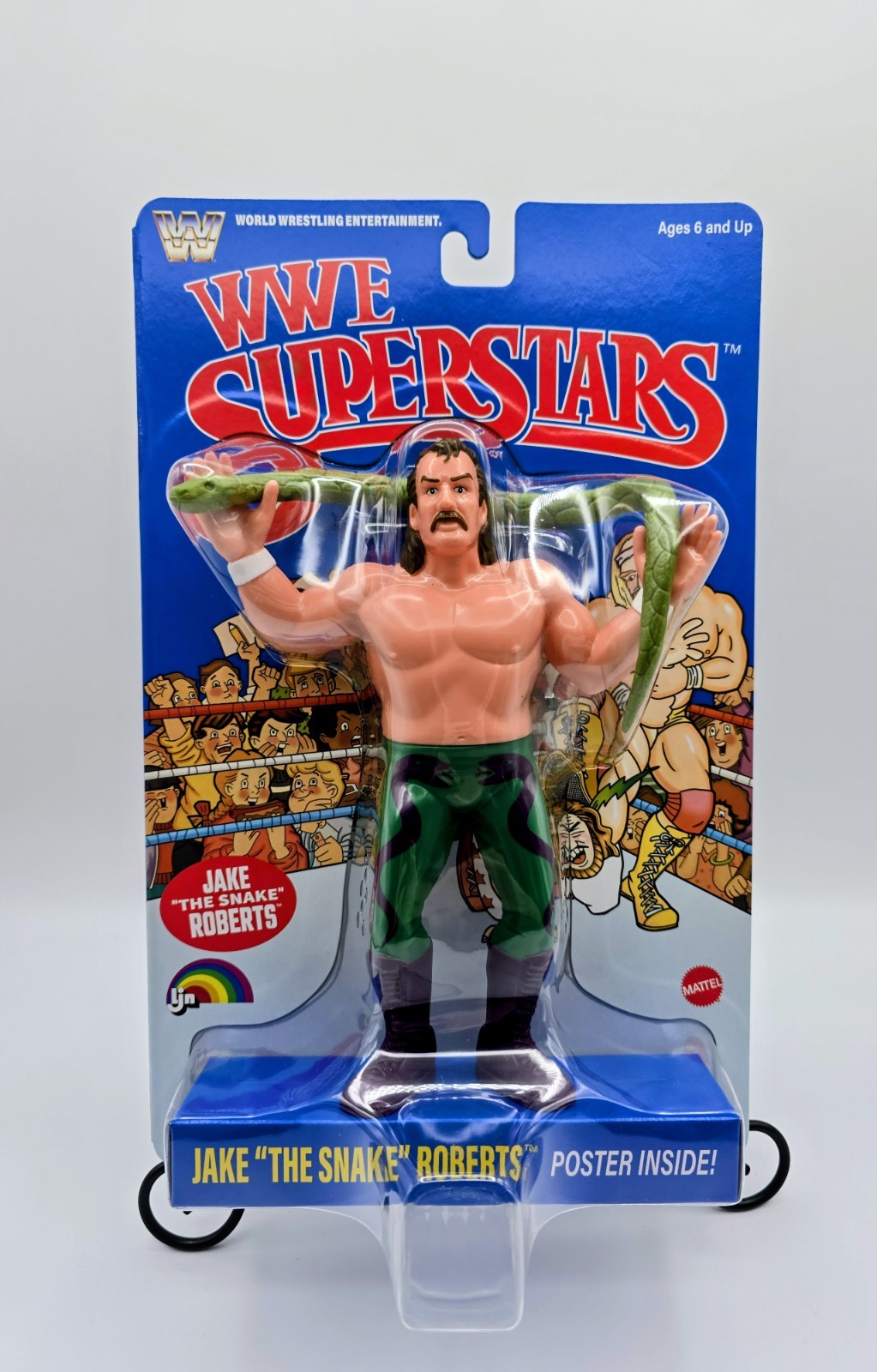 Rara Figurina WWE Superstars Jake The Snake Robert’s LJN Mattel Blue Card Nuova 8"!