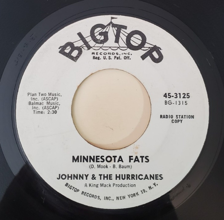 Johnny and The Hurricanes MINNESOTA FATS (PROMO ROCK 45) #3125 PLAYS VG+
