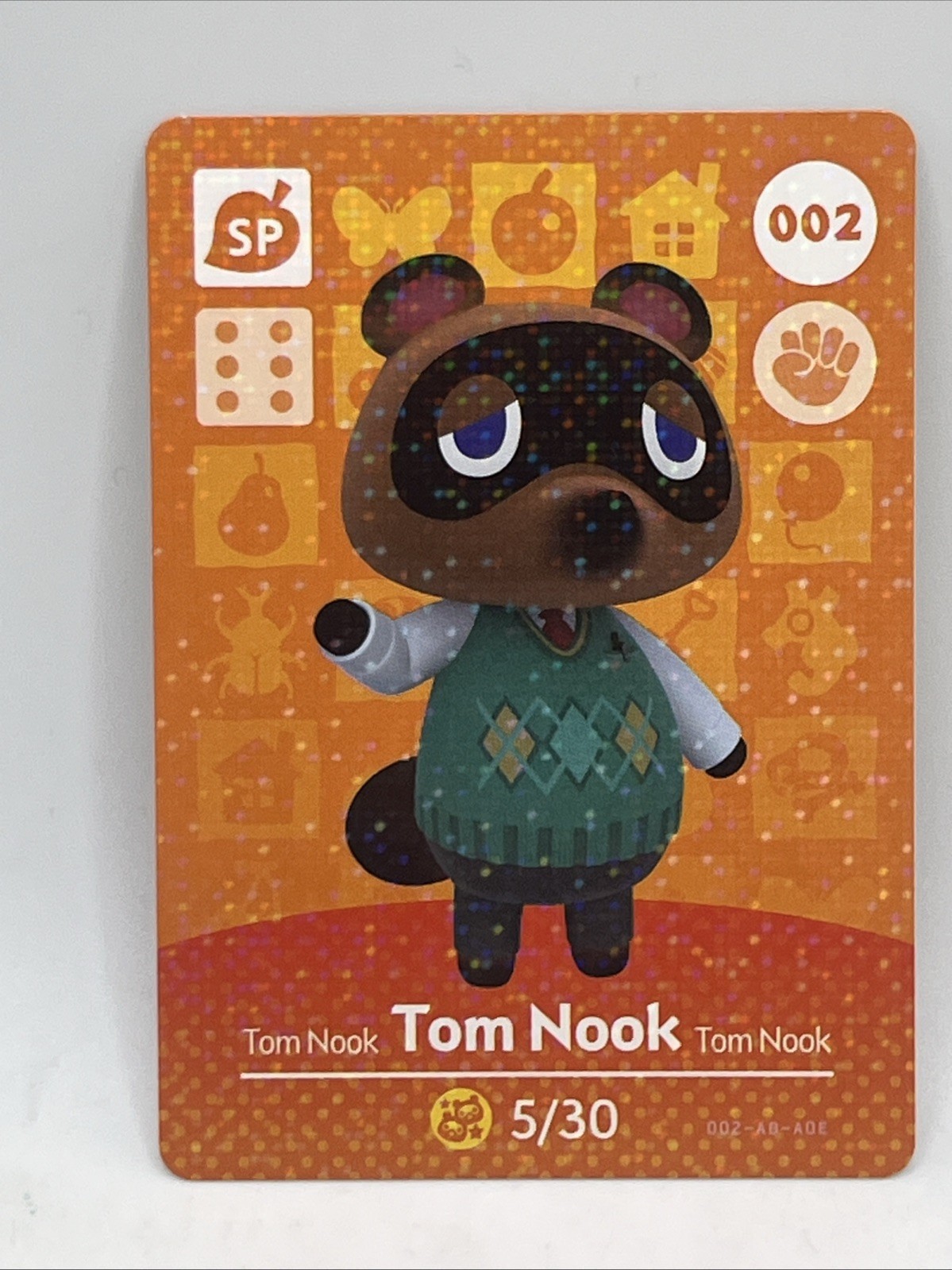 TOM NOOK 002 Animal Crossing Amiibo Authentic Nintendo Mint Card From Series 1