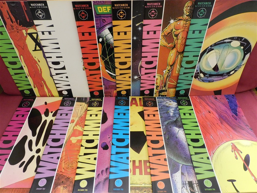 WATCHMEN 1-12 DC COMIC SET COMPLETE 1ST PRINT ALAN MOORE DAVE GIBBONS 1986 VF-