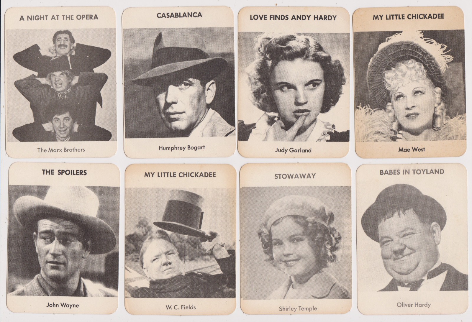 1974 MOVIE STARS Card Game from Research Games - 66 cards + Instructions + Box