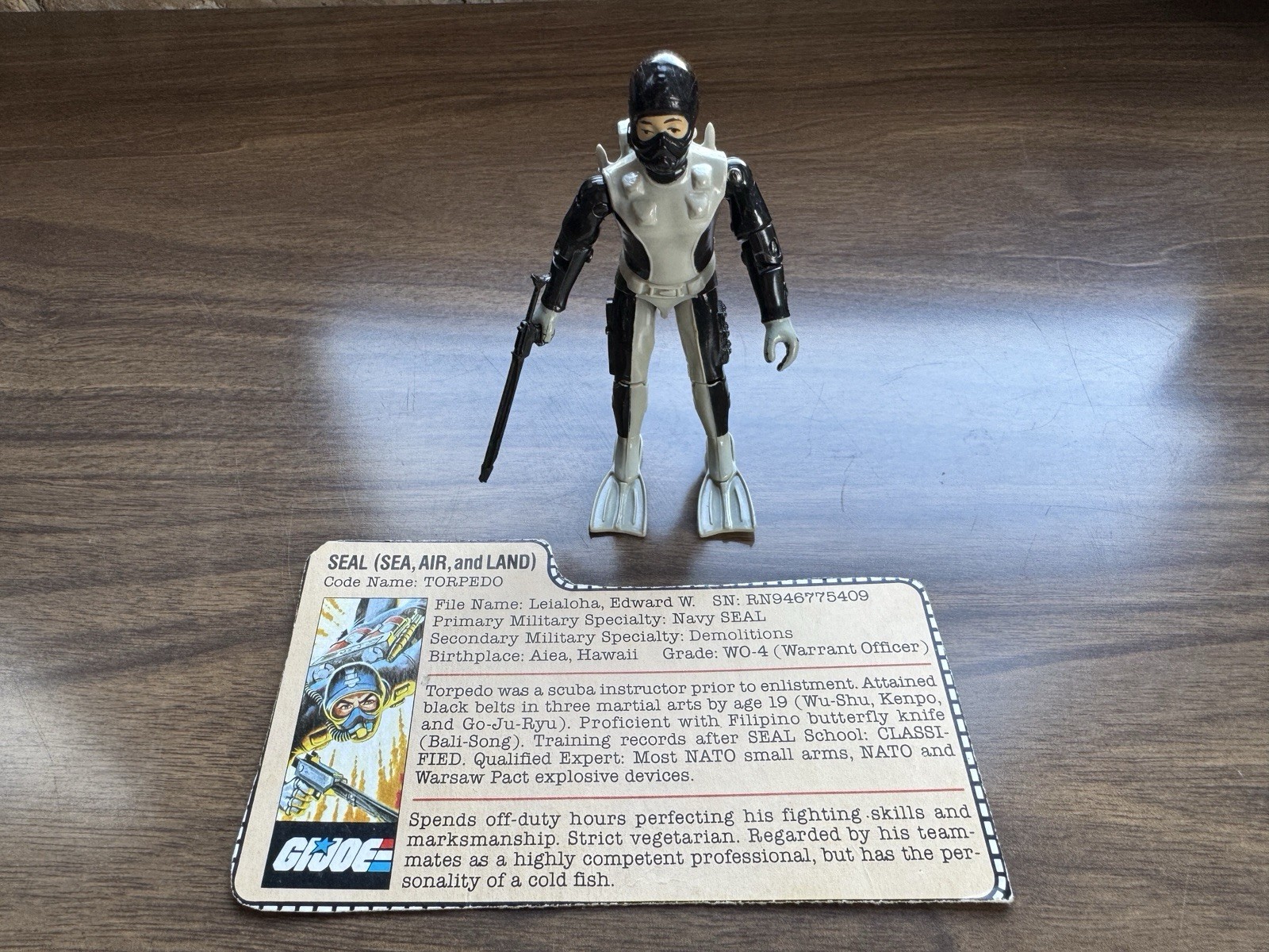 Vintage GI Joe Torpedo Action Figure Complete 1983 Hasbro ARAH SEAL