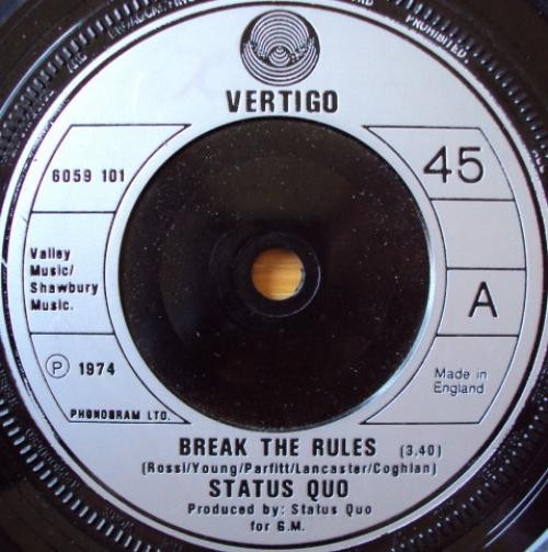Status Quo - Break The Rules (7", Single) (Near Mint (NM or M-)) - 3945501391