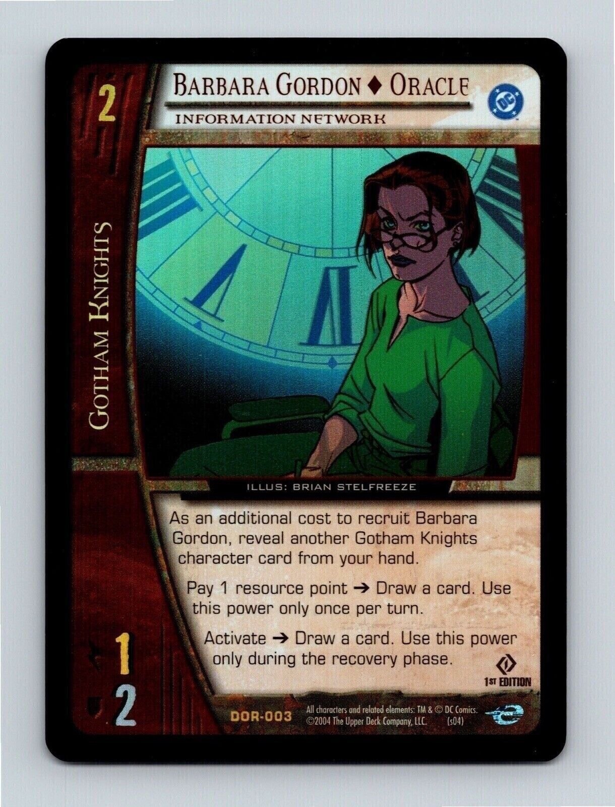 1993 Barbara Gordon come Oracle DOR-003 Foil VS System DC Origins Trading Card TC