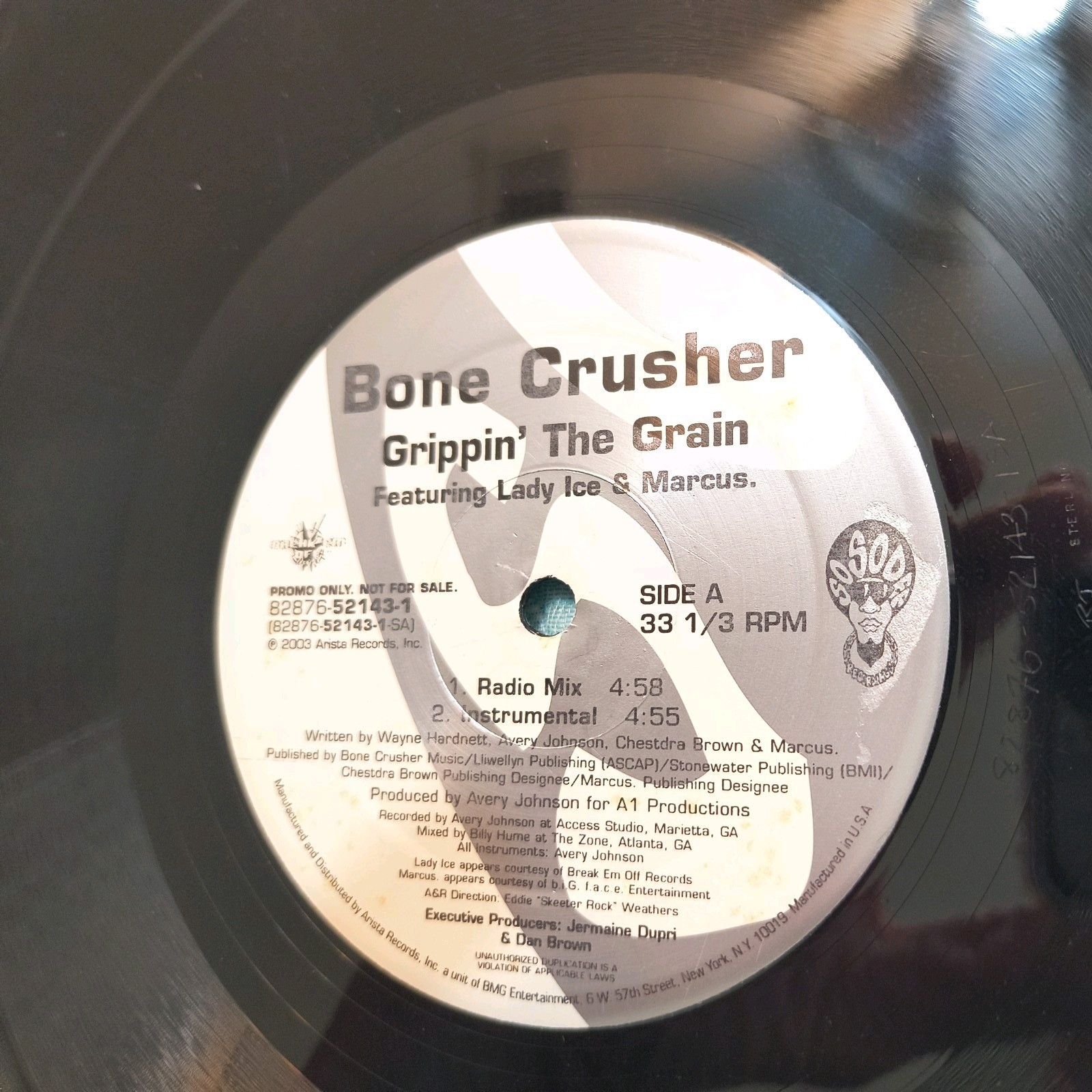 Bone Crusher Featuring Lady Ice & Mr. Marcus, Grippin' The Grain, (12", Promo), 