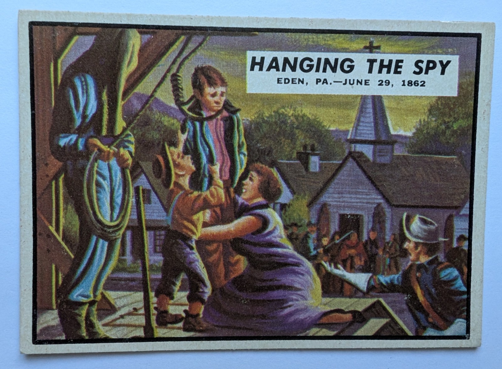 1962 Topps Civil War News Card #25 - Appendere la spia - Ottime condizioni