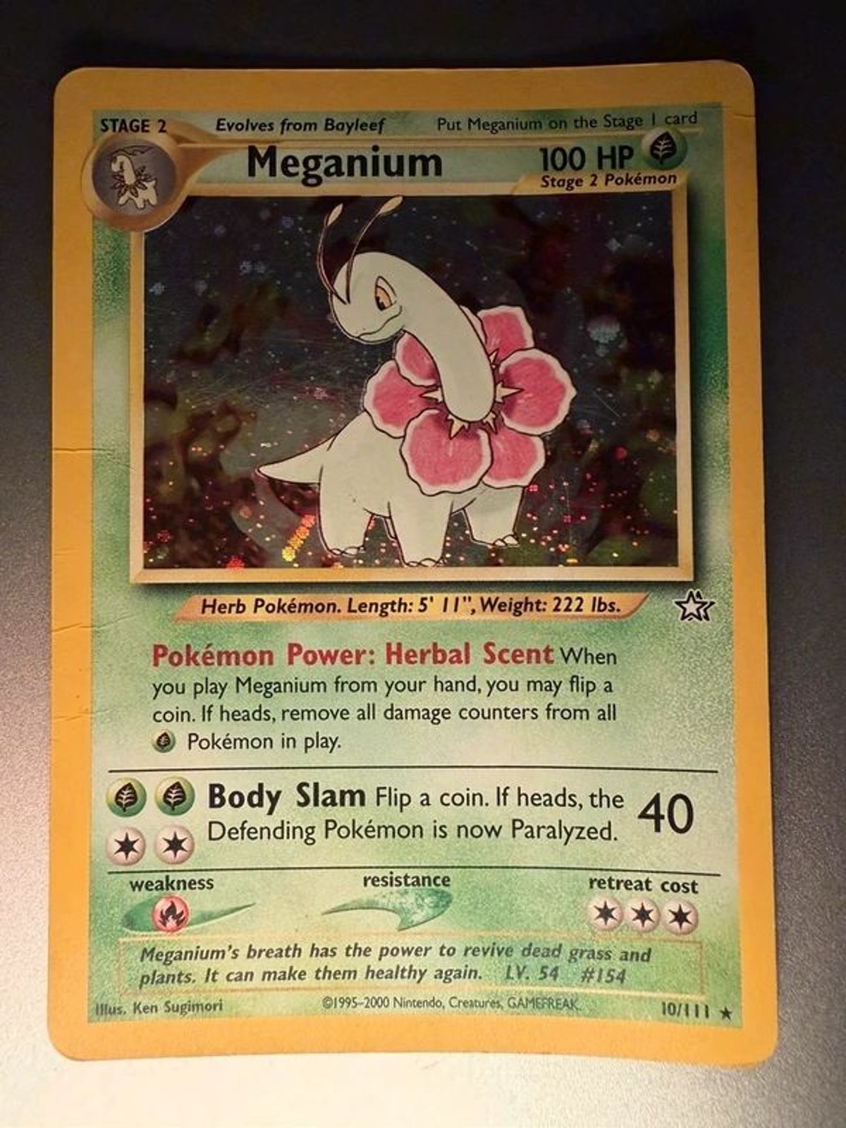 Meganium 10/111 Holo Neo Genesis Pokemon 2000 WOTC