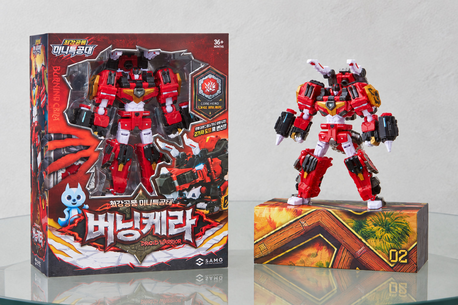 Miniforce Burningcera Flame Warrior Robot Trasformatore Giocattolo Corea