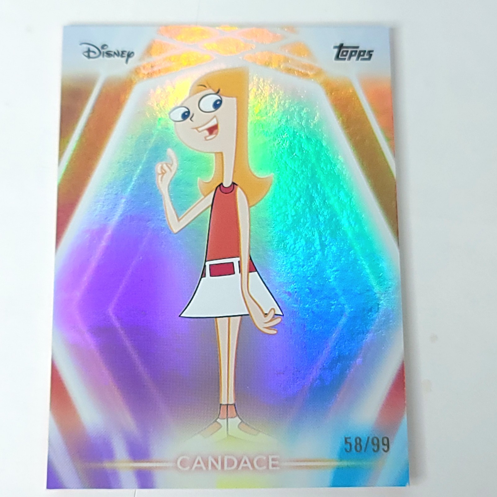 Candace Topps 2026 Disney Neon Holo rifrattore parallelo edizione limitata 58/99
