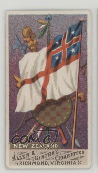 1887 Allen & Ginter Bandiere di tutte le nazioni titolo ad arco Indietro Nuova Zelanda 11bd