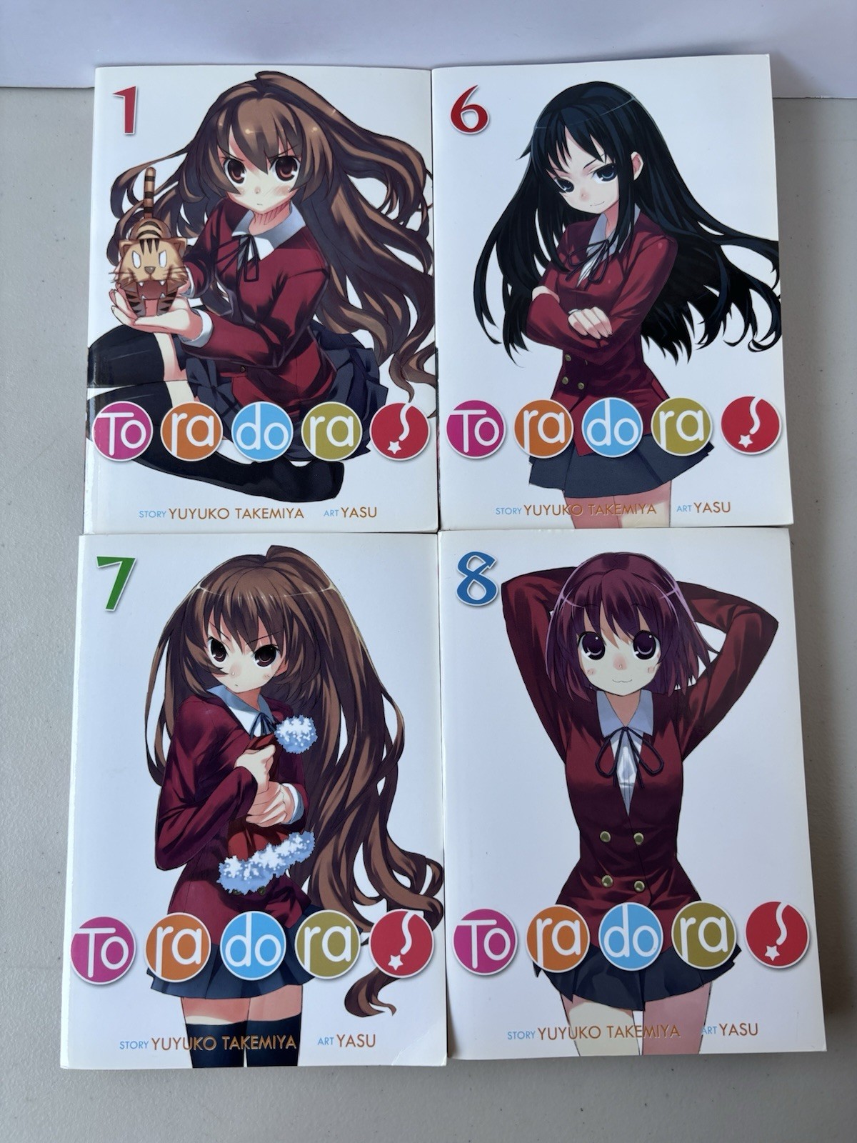 Toradora light novel inglese volumi 1 6 7 8 (NO MANGA) lotto di 4
